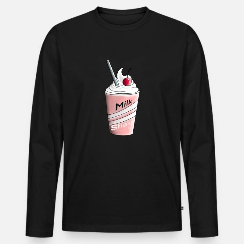 Milk Shake - Männer Premium Bio Langarmshirt - Schwarz