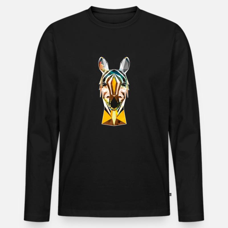 Zebra Illustration - Männer Premium Bio Langarmshirt - Schwarz