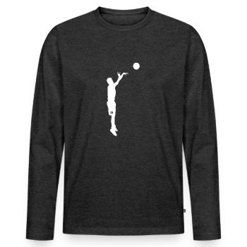 Basketballspieler - Männer Premium Bio Langarmshirt - Anthrazit meliert - Vorne - Nico (187cm)