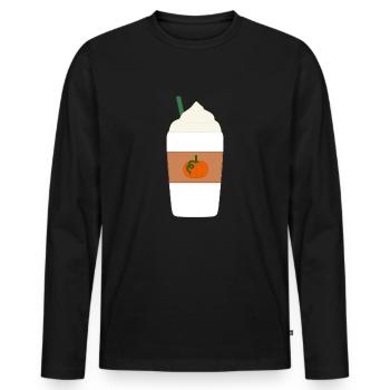 Pumpkin Spice Latte - Männer Premium Bio Langarmshirt - Schwarz - Vorne - Nico (187cm)