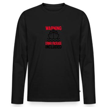 Avertissement de navire J’ai acheté le forfait boisson Croisière - T-shirt manches longues Premium bio Homme - noir - Devant - Nico (187cm)