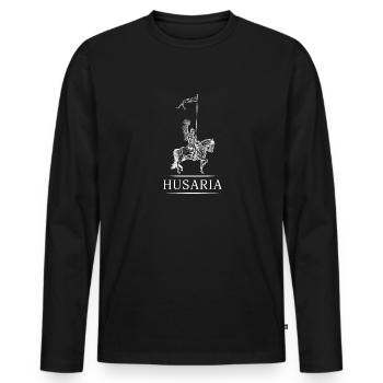 Polnische Kavallerie Militär Geflügelte Husaren Po - Männer Premium Bio Langarmshirt - Schwarz - Vorne - Nico (187cm)