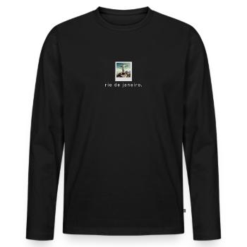 Cristo Redentor Rio de Janeiro Retro Photo - T-shirt manches longues Premium bio Homme - noir - Devant - Nico (187cm)