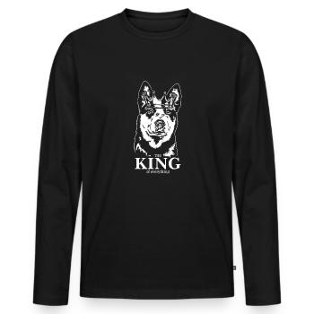 Australian Cattle Dog King of everything Wilsigns - Männer Premium Bio Langarmshirt - Schwarz - Vorne - Nico (187cm)