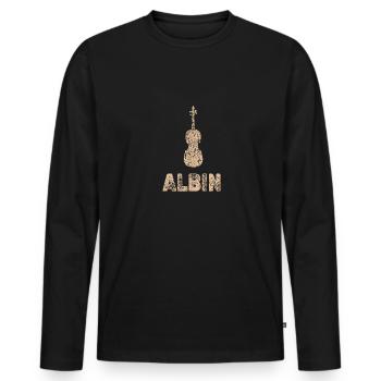 Cello Violin Viola Orchestra Albin - Men's Premium Organic Long Sleeve Shirt - black - Front - Nico (187cm)