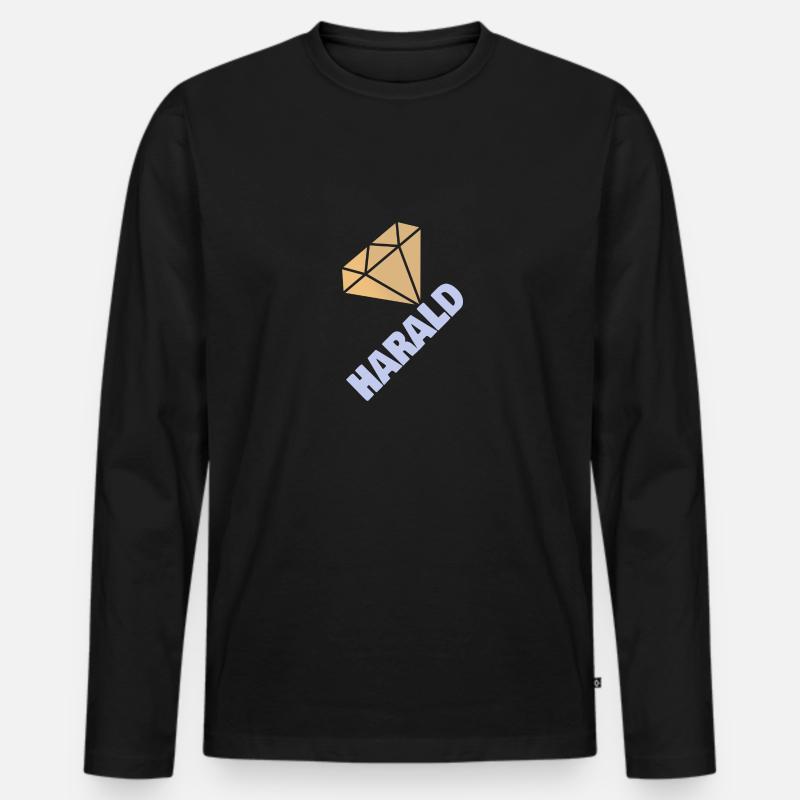 Geschenk für Harald - Männer Premium Bio Langarmshirt - Schwarz