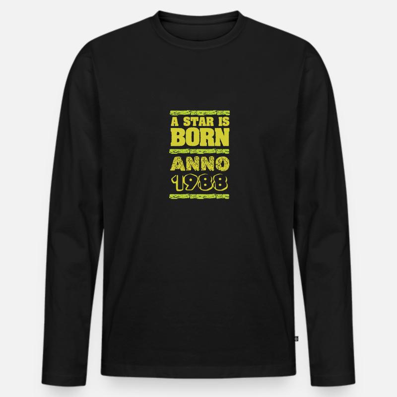 Spruch 1988 - Männer Premium Bio Langarmshirt - Schwarz