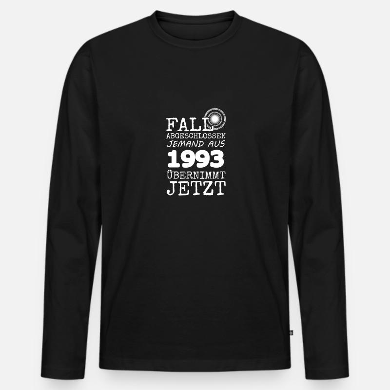 1993 - Männer Premium Bio Langarmshirt - Schwarz
