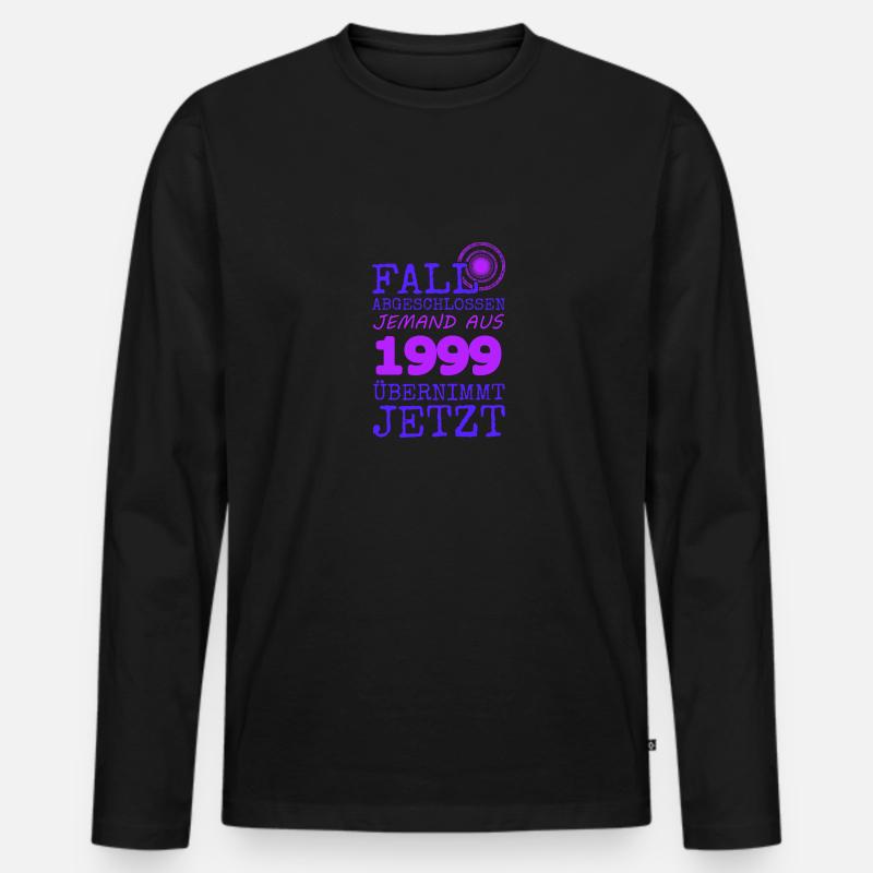 1999 - Männer Premium Bio Langarmshirt - Schwarz