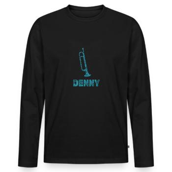 Blasmusik Denny - Männer Premium Bio Langarmshirt - Schwarz - Vorne - Nico (187cm)