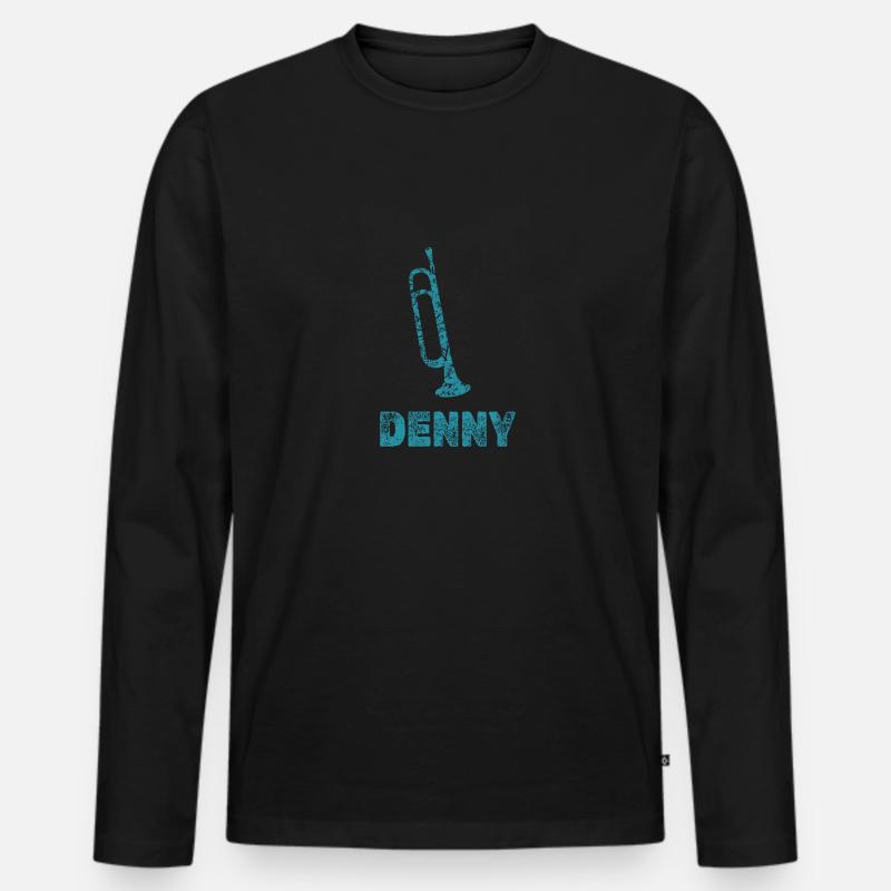 Blasmusik Denny - Männer Premium Bio Langarmshirt - Schwarz