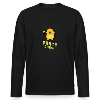 party crew - Men's Premium Organic Long Sleeve Shirt - black - Front - Nico (187cm)