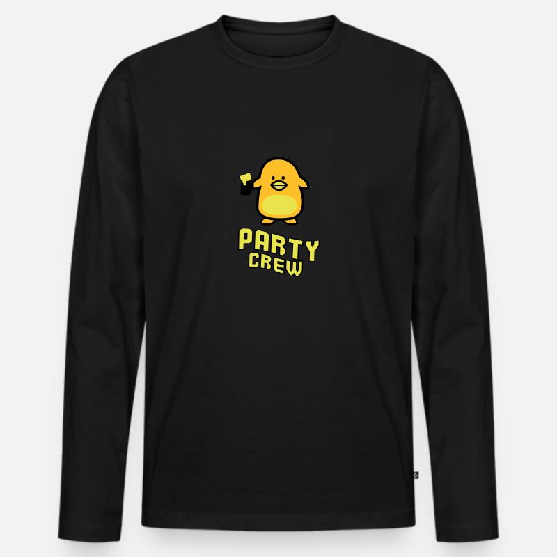party crew - Männer Premium Bio Langarmshirt - Schwarz