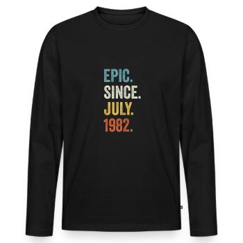40 Years Old Epic Since July 1982 40th Birthday - Men's Premium Organic Long Sleeve Shirt - black - Front - Nico (187cm)
