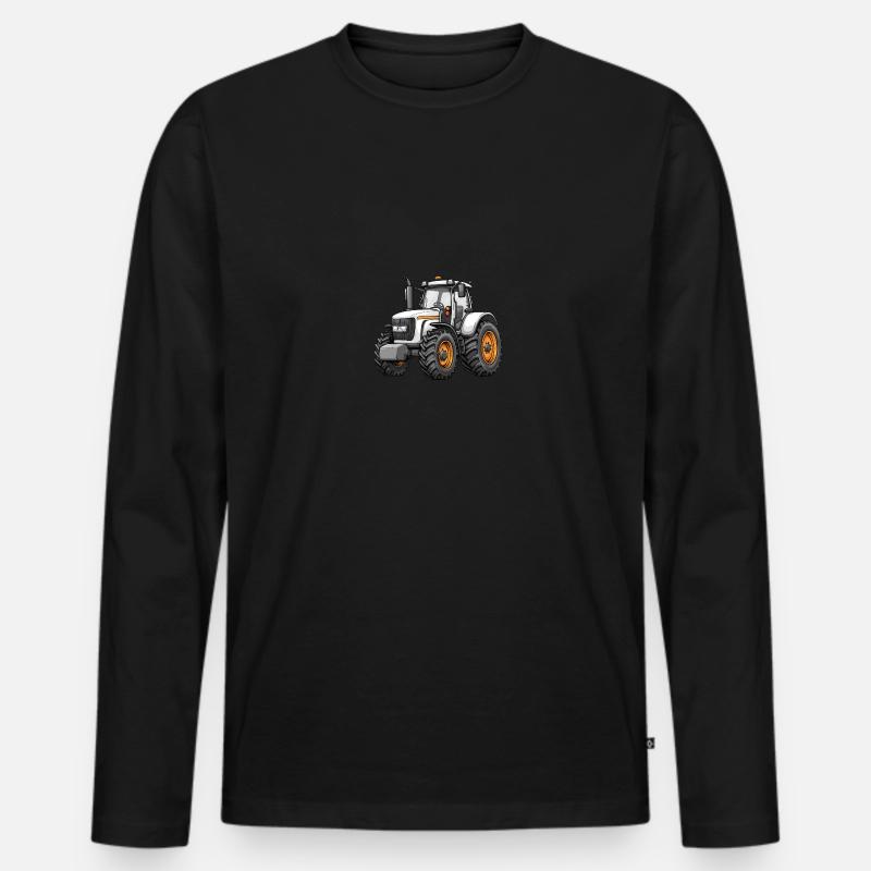 Niedlicher Traktor - Männer Premium Bio Langarmshirt - Schwarz