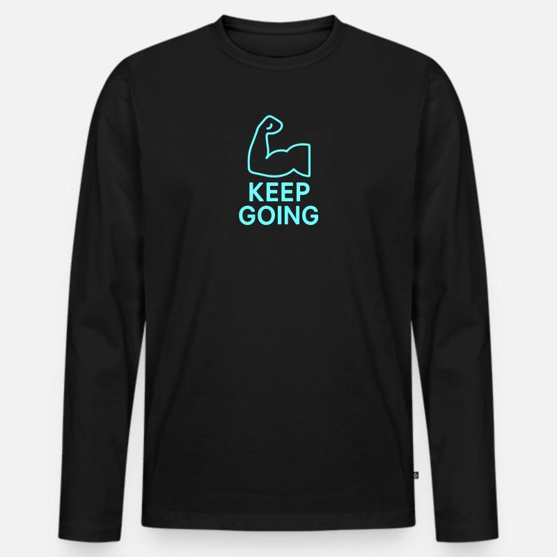Durchhaltearm Keep Going - Männer Premium Bio Langarmshirt - Schwarz