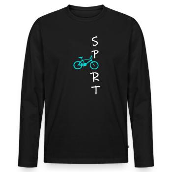 Rad Sport - Männer Premium Bio Langarmshirt - Schwarz - Vorne - Nico (187cm)
