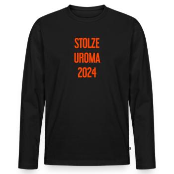 Fière arrière-grand-mère 2024 - T-shirt manches longues Premium bio Homme - noir - Devant - Nico (187cm)