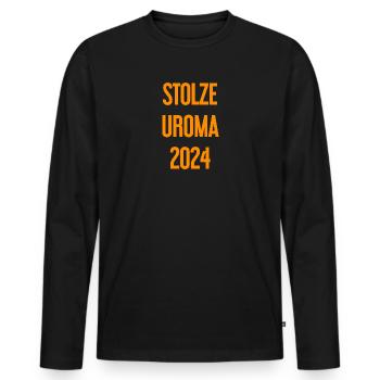 Fière arrière-grand-mère 2024 - T-shirt manches longues Premium bio Homme - noir - Devant - Nico (187cm)