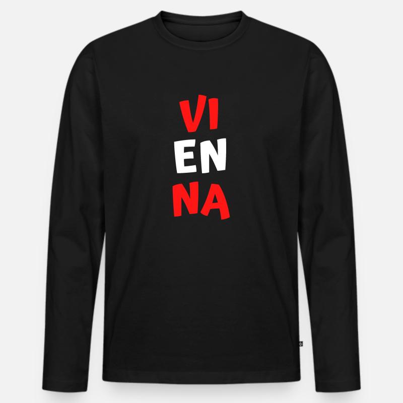 Vienna - Männer Premium Bio Langarmshirt - Schwarz