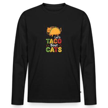 Let’s Taco Bout Cats Catlover - T-shirt manches longues Premium bio Homme - noir - Devant - Nico (187cm)
