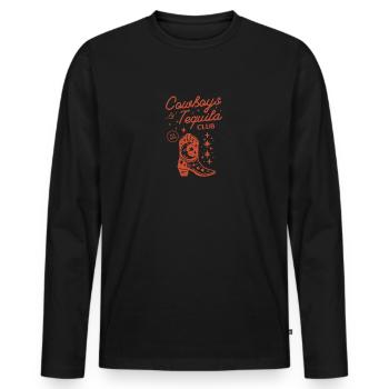 Cowboys And Tequila Outfit For Women Rodeo - Männer Premium Bio Langarmshirt - Schwarz - Vorne - Nico (187cm)
