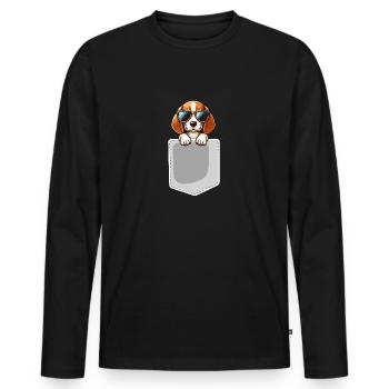 Pocket Beacles - Men's Premium Organic Long Sleeve Shirt - black - Front - Nico (187cm)