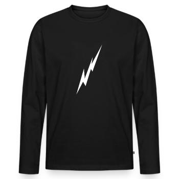 Éclair - T-shirt manches longues Premium bio Homme - noir - Devant - Nico (187cm)