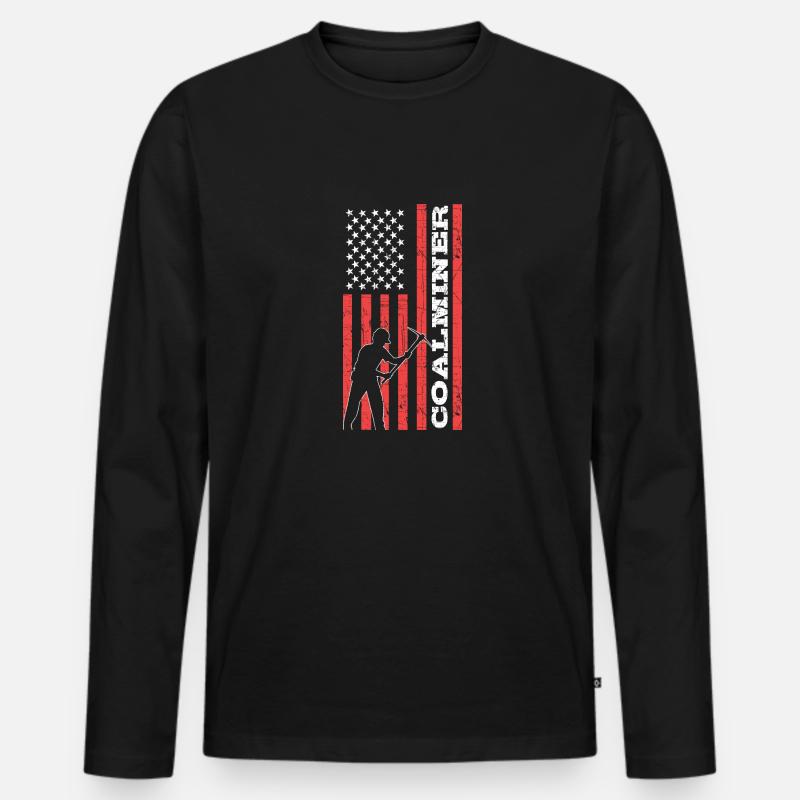 Kohleberhige Engagierter Arbeiter Gift - Männer Premium Bio Langarmshirt - Schwarz