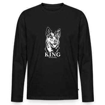 Australian Cattle Dog King of everything Wilsigns - Männer Premium Bio Langarmshirt - Schwarz - Vorne - Nico (187cm)