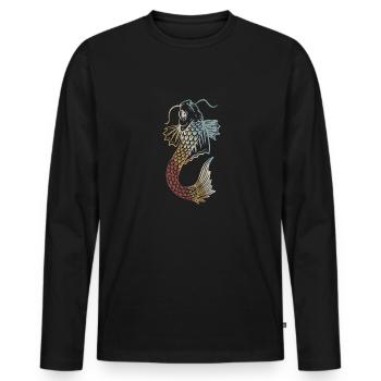 Koi Fish Retro Style Vintage - Men's Premium Organic Long Sleeve Shirt - black - Front - Nico (187cm)