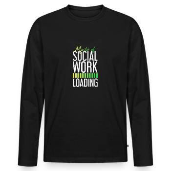 Travailleurs sociaux Travail social Travail social - T-shirt manches longues Premium bio Homme - noir - Devant - Nico (187cm)