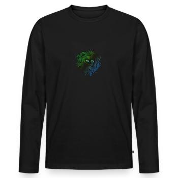 Tansania - Männer Premium Bio Langarmshirt - Schwarz - Vorne - Nico (187cm)