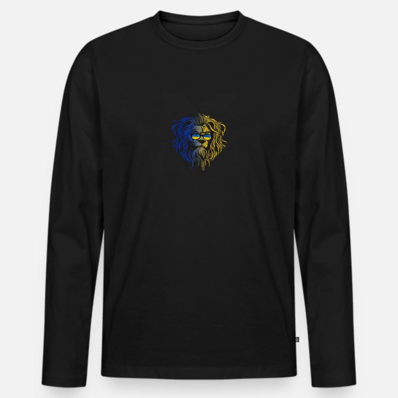 Ukraine - Männer Premium Bio Langarmshirt - Schwarz