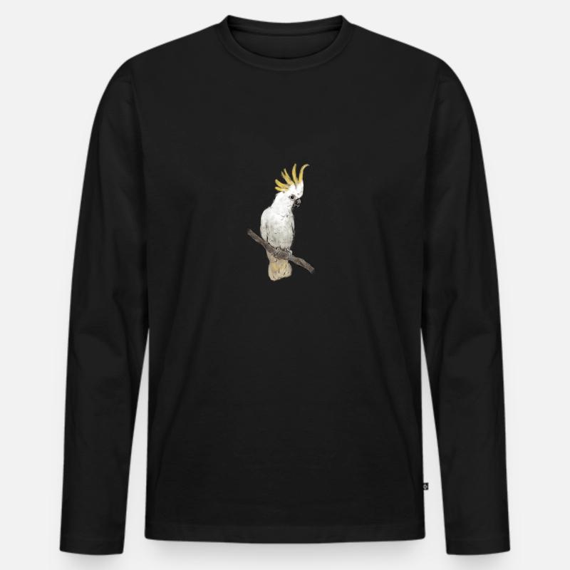 Kakadu - Männer Premium Bio Langarmshirt - Schwarz