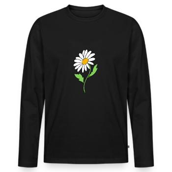 daisy - Men's Premium Organic Long Sleeve Shirt - black - Front - Nico (187cm)