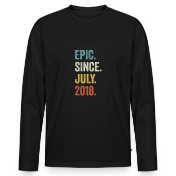 Epic Since July 2018 4. Geburtstag - Männer Premium Bio Langarmshirt - Schwarz - Vorne - Nico (187cm)
