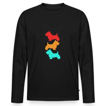 Terrier écossais - T-shirt manches longues Premium bio Homme - noir - Devant - Nico (187cm)