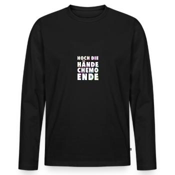Chemo Krebstherapie Krebs Geschenk - Männer Premium Bio Langarmshirt - Schwarz - Vorne - Nico (187cm)