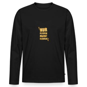Krafttraining Gym Workout Spruch Fitness Geschenk - Männer Premium Bio Langarmshirt - Schwarz - Vorne - Nico (187cm)