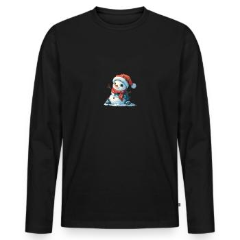 Snowman for children - Men's Premium Organic Long Sleeve Shirt - black - Front - Nico (187cm)