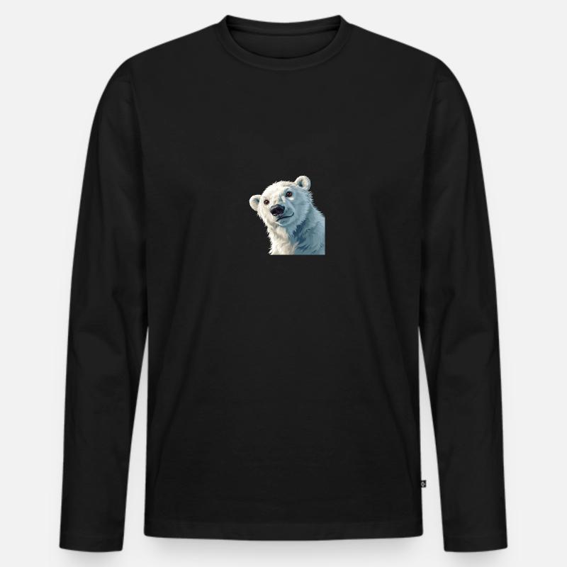 Eisbär - Männer Premium Bio Langarmshirt - Schwarz