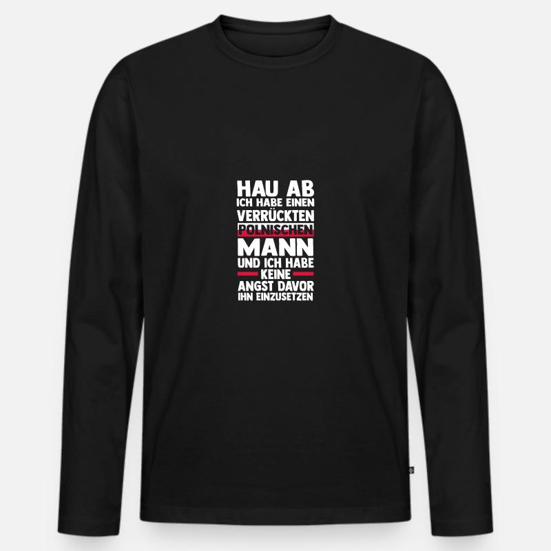 Pole Polen - Männer Premium Bio Langarmshirt - Schwarz