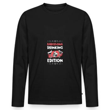 Barcelona Édition à boire - T-shirt manches longues Premium bio Homme - noir - Devant - Nico (187cm)