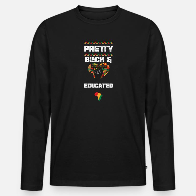 Pretty Black & Educated - Männer Premium Bio Langarmshirt - Schwarz