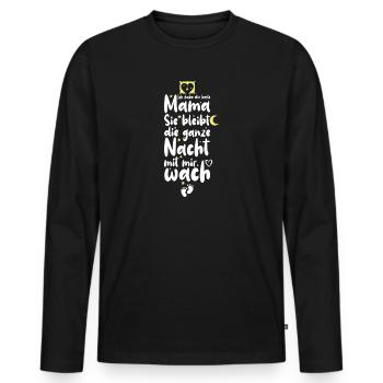 Ich Habe Die Beste Mama Sie Blei... - Männer Premium Bio Langarmshirt - Schwarz - Vorne - Nico (187cm)
