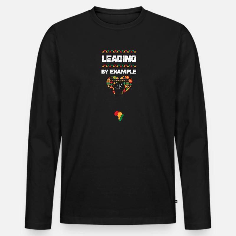 Leading by Example - Männer Premium Bio Langarmshirt - Schwarz