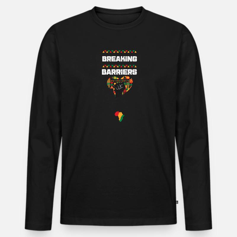 Breaking Barriers - Männer Premium Bio Langarmshirt - Schwarz
