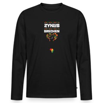 Zyklus brechen - Männer Premium Bio Langarmshirt - Schwarz - Vorne - Nico (187cm)