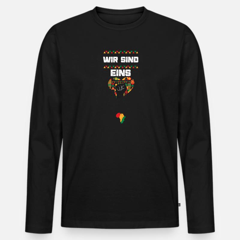 Wir sind eins - Männer Premium Bio Langarmshirt - Schwarz